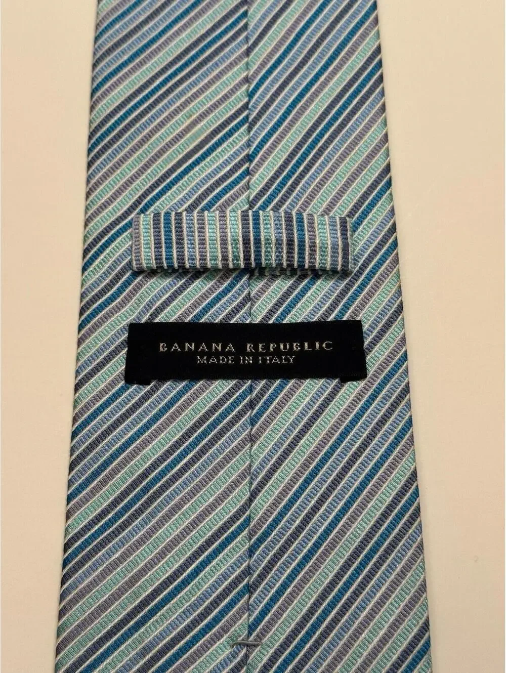 Banana Republic Silk & Cotton Wide Tie‎ In Blue & Lavender